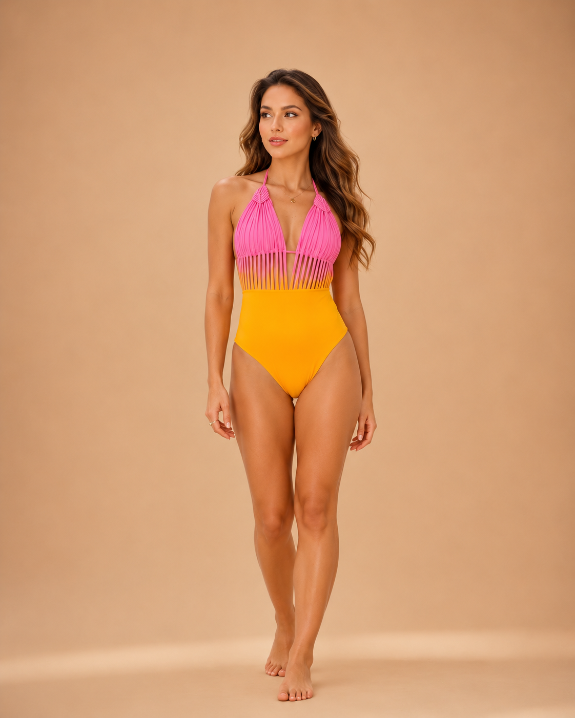 Enterizo Tie Dye (rosado con amarillo)